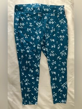 Torrid Floral Pocket Leggings | Size 3 (22/24) | 95% Cotton | Legion Blue (Teal)